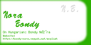 nora bondy business card